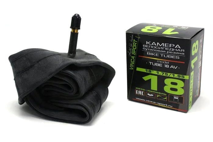 Камера Vinca Sport 18x1,75/1,95, бутиловая резина, автониппель