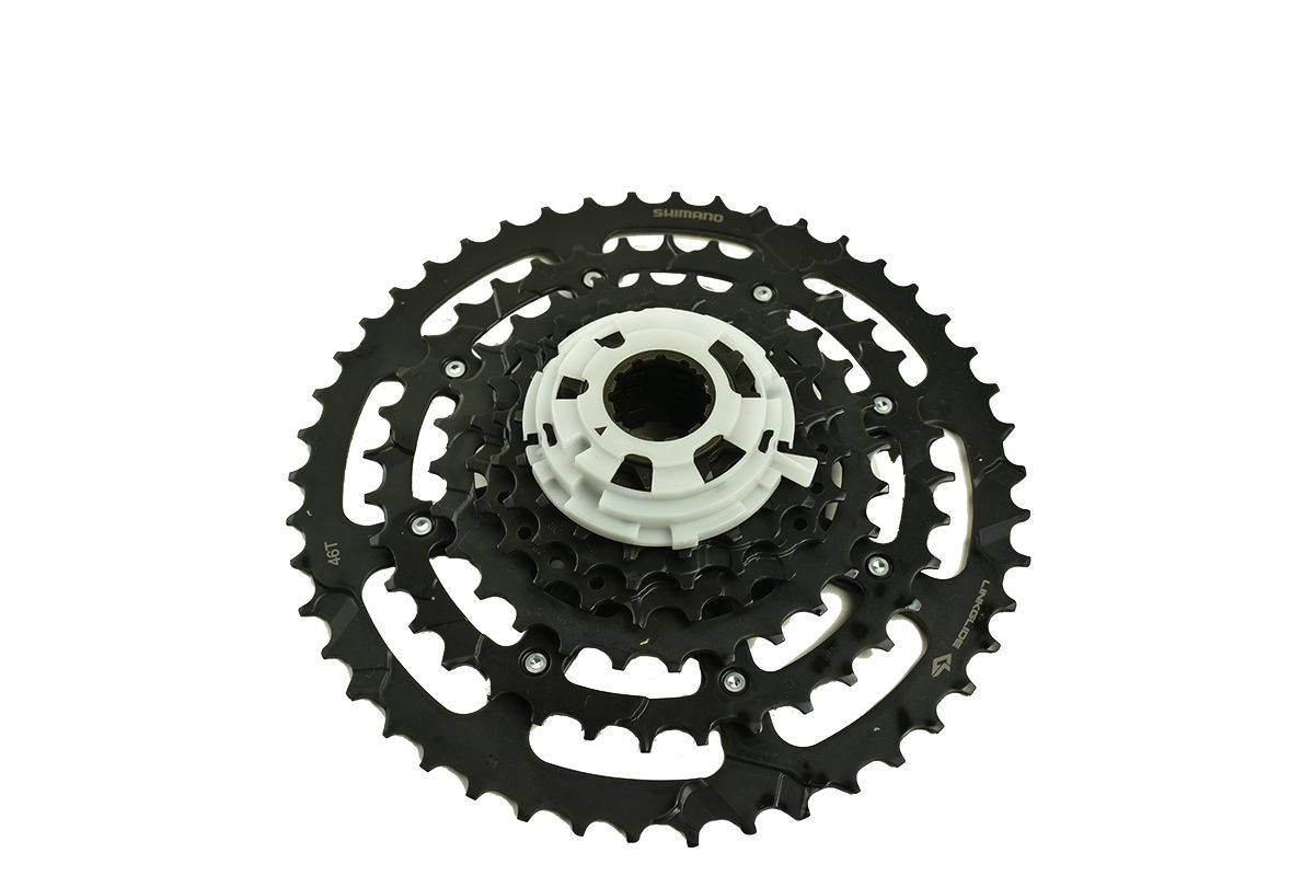 Кассета SHIMANO CUES, LINKGLIDE, CS-LG300-9 11-46T 9 скоростей (11-13-15-17-20-23-28-36-46T) ACSLG3009146