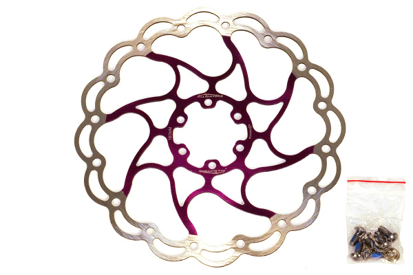 Ротор тормоза Alligator HK-R22PU-DIY Aries ,180мм, серебристо\фиолетовый,крепление IS6